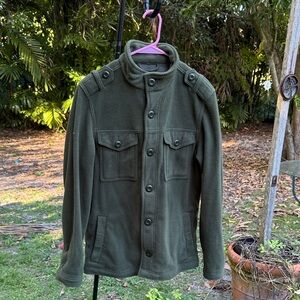 Old Navy Olive Fleece Military Field Jacket